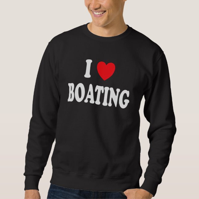 Sweatshirt I Heart Boating Retro Boating (Devant)