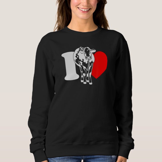 Sweatshirt I Heart Cows - Funny Farmer, Cattle Rancher, Cow L (Devant)