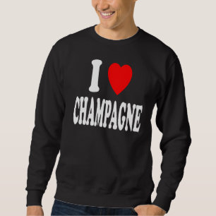 Sweatshirt I Heart Love Champagne Célébration de fête Rassemb
