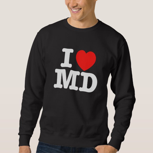 Sweatshirt I Heart Maryland (MD) Love Premium (Devant)
