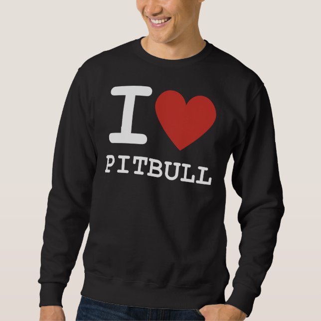 Sweatshirt I Heart Pitbull I Love Pitbull (Devant)