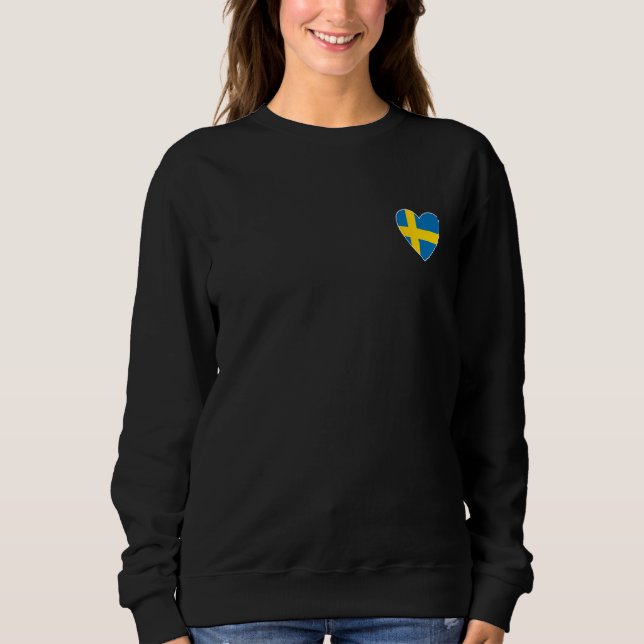 Sweatshirt I Heart Sweden  Fun Swedish Flag Heart (Devant)