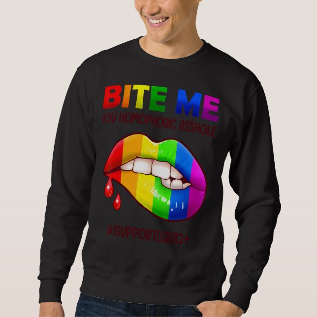 Sweatshirt I Licked It So It's Mine Lgbtq Lips Rainbow Lgbt (Devant)