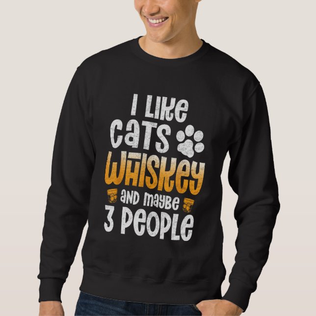 Sweatshirt I Like Cats Coffee Maybe 3 People Funny Joke Kitte (Devant)