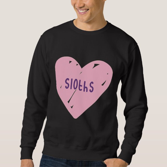 Sweatshirt I Loths Sloths Pastel Pink Heart (Devant)