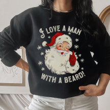 I Love a Man with a Beard Vintage Père Noël Christ
