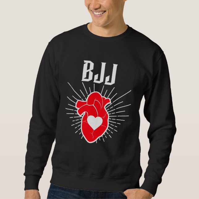 Sweatshirt I Love BJJ Heart Jiu Jitsu Muay Thai MMA Wrestling (Devant)