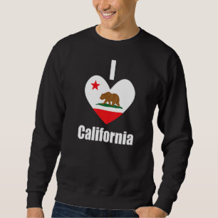 Sweatshirt I Love California Bear Heart State Flag