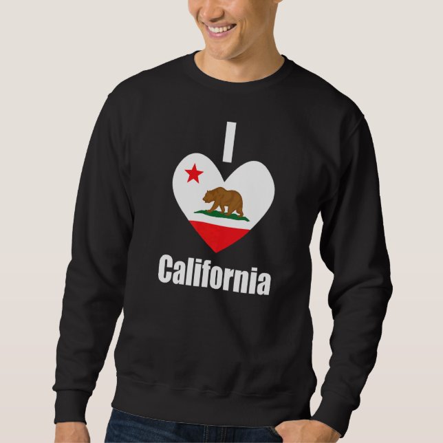 Sweatshirt I Love California Bear Heart State Flag (Devant)