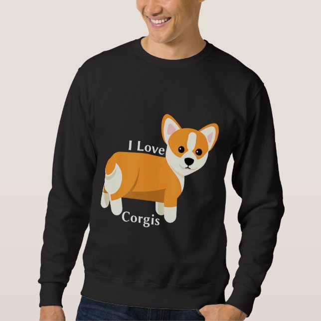 Sweatshirt I Love Corgis Cool Apparel Corgis (Devant)