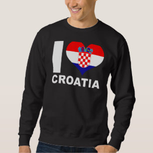 Sweatshirt I Love Croatia Heart Flag Croatie