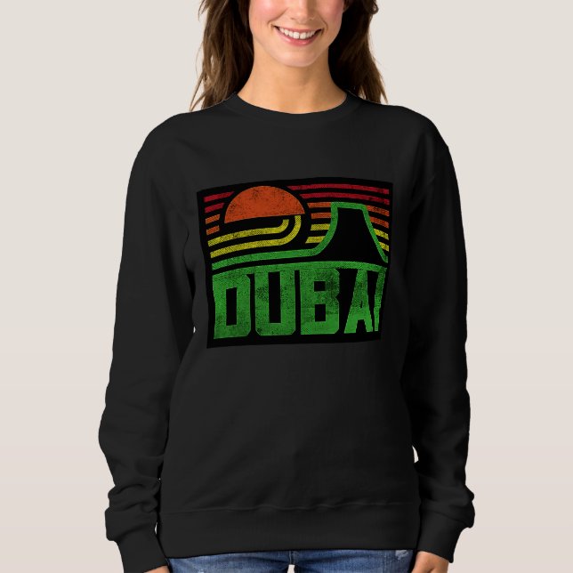 Sweatshirt I Love Dubai Cool Retro Dubai Sunset Illustration  (Devant)