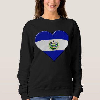 Sweatshirt I love El Salvador National Flag Pride Heart