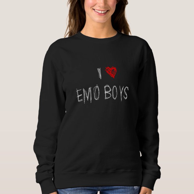 Sweatshirt I Love Emo Boys Emo Rap (Devant)