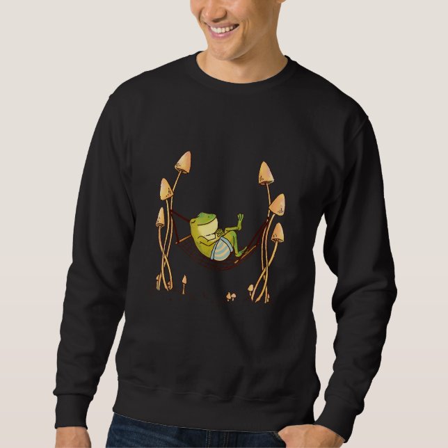 Sweatshirt I Love Frogs Cute Chill Frog Hammock (Devant)