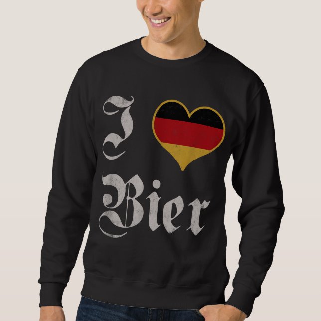Sweatshirt I Love German Bier Oktoberfest Munich Boisson Bier (Devant)