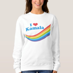 Sweatshirt I Love Kamala Cute Election Rainbow Women