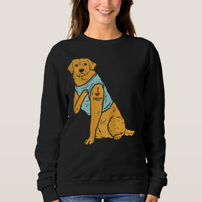 Sweatshirt I Love Maman Golden Retriever Labrador Chien Femme (Devant)