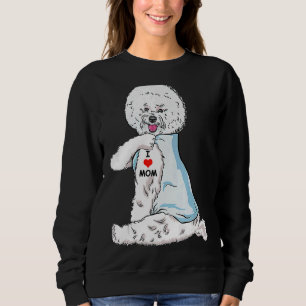 Sweatshirt I Love Maman Tattoo Bichon Frise Maman Chien Femme