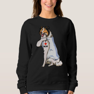 Sweatshirt I Love Maman Tattoo Rough Collie Maman Chien Femme