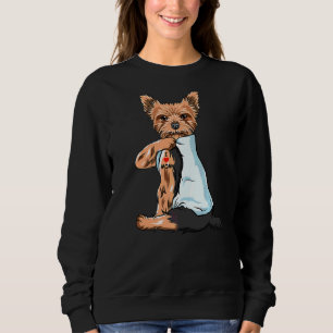 Sweatshirt I Love Maman Tattoo Yorkshire Terrier Maman Chien 