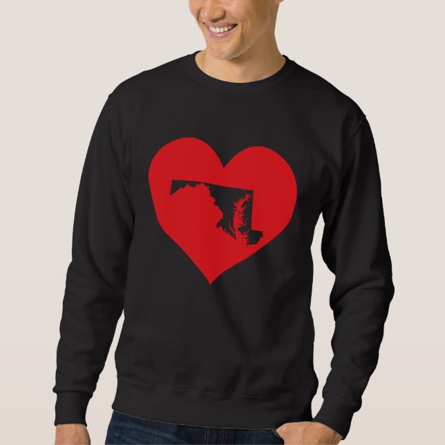 Sweatshirt I Love Maryland Heart  Resident State Pride (Devant)