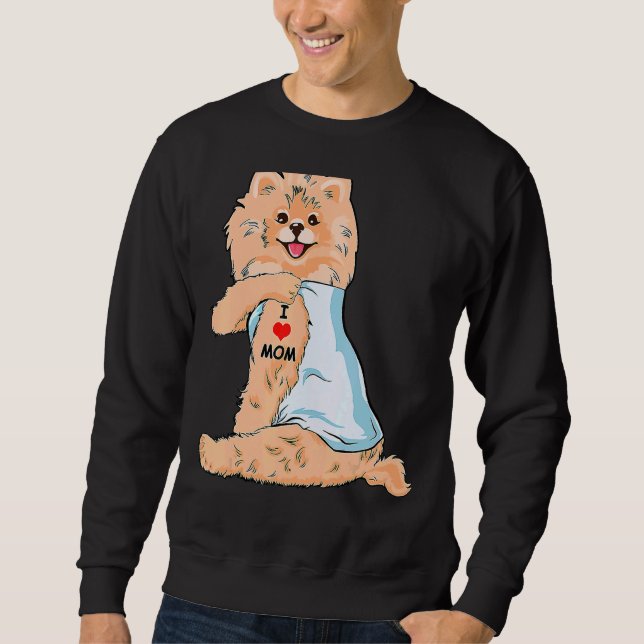 Sweatshirt I Love Mom Tattoo German Spitz Mom Chien Da de la  (Devant)