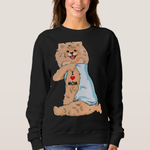 Sweatshirt I Love Mom Tattoo German Spitz Mom Chien Da de la 