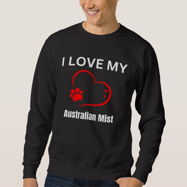 Sweatshirt I love my australian breed cat Cat (Devant)