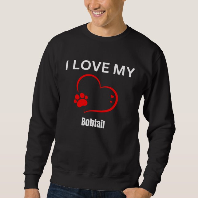 Sweatshirt I love my bobtail breed cat Cat (Devant)