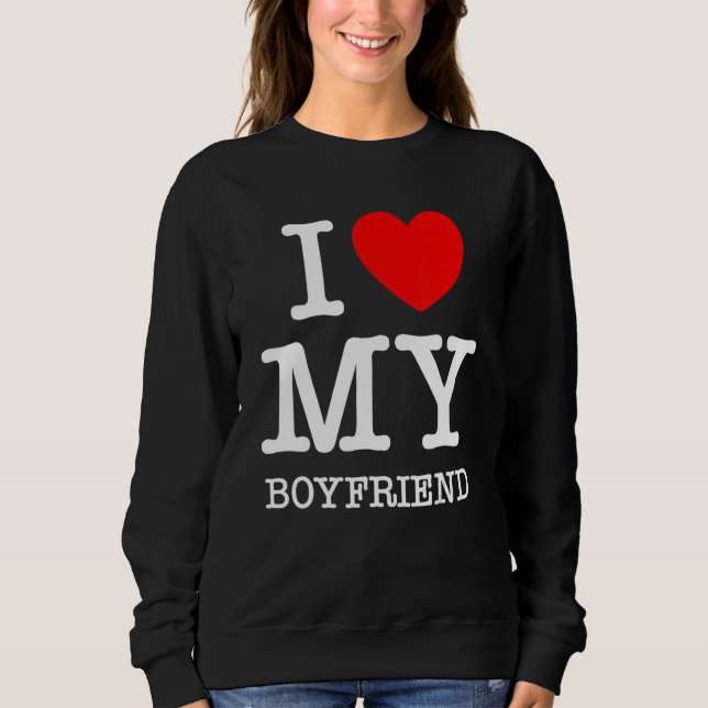 Sweatshirt I Love My Boyfriend I Heart My Girlfriend GF Valen (Devant)