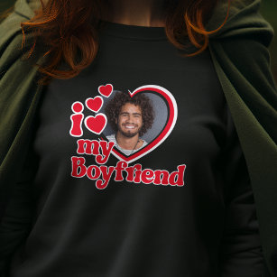 Sweatshirt I Love My Boyfriend Photo Black