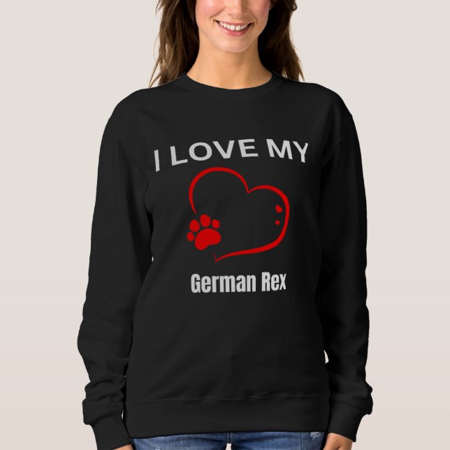 Sweatshirt I love my german rex breed cat Cat (Devant)