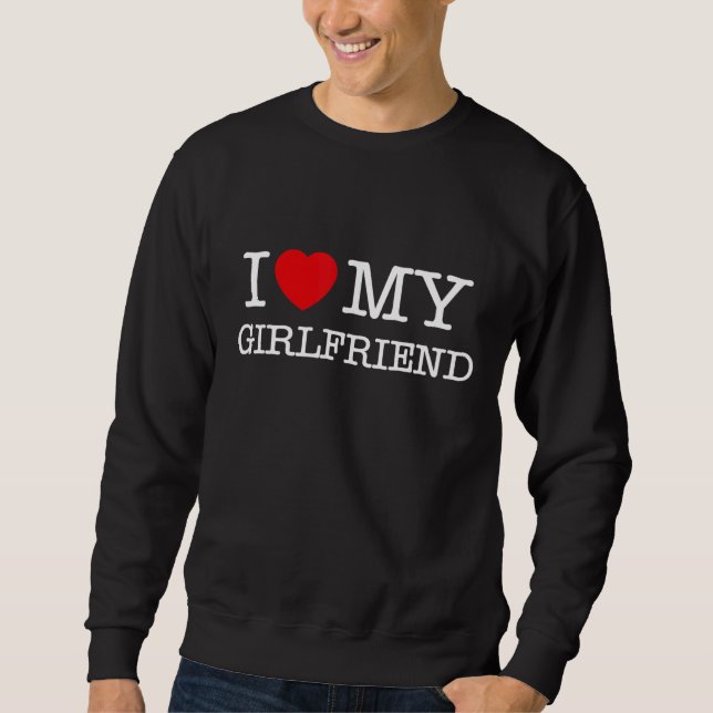 Sweatshirt I Love My Girlfriend Illustration Design graphique (Devant)