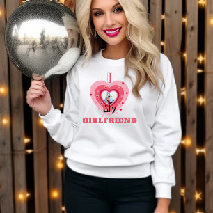 Sweatshirt I Love My Girlfriends Photo Cadeau personnalisé