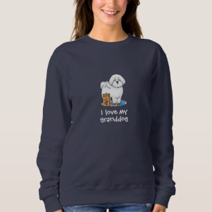 Sweatshirt I Love My Granddog Bichon Frise Dog - Grand-mère