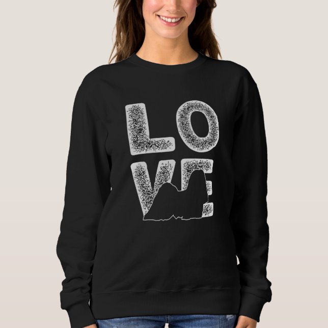 Sweatshirt I Love My Lhasa Apso Dog Theme Design (Devant)
