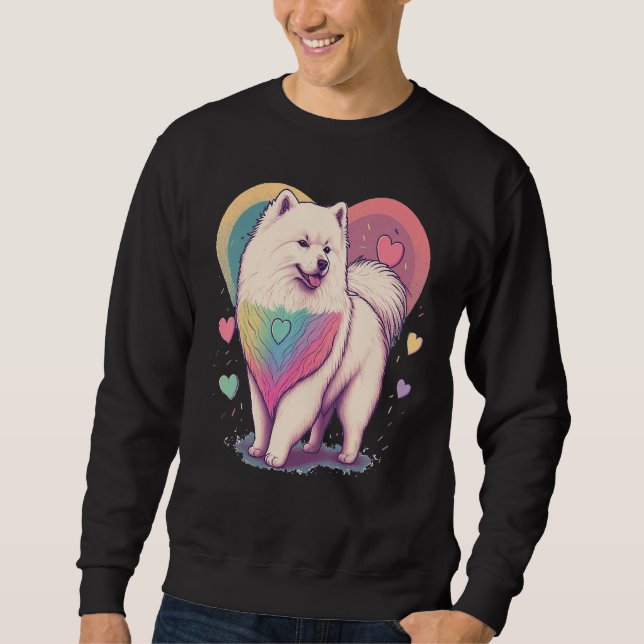 Sweatshirt I Love My Samoyed Dog Valentines Day Heart Artwork (Devant)