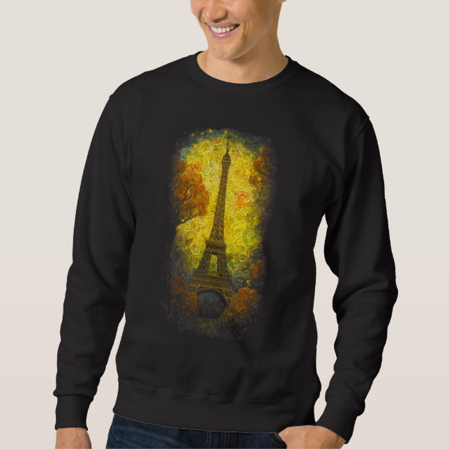 Sweatshirt I Love Paris Eiffel Tower Painting France (Devant)