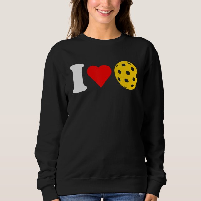Sweatshirt I Love Pickleball Paddleball Lover Red Heart Valen (Devant)
