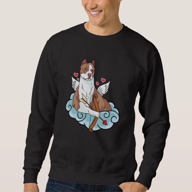 Sweatshirt I Love Pitbulls Cupid Pitbull Dog Valentines Day P (Devant)