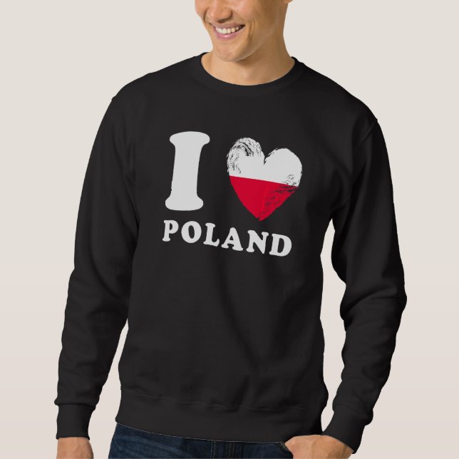 Sweatshirt I Love Pologne Coeur Drapeau Pologne (Devant)