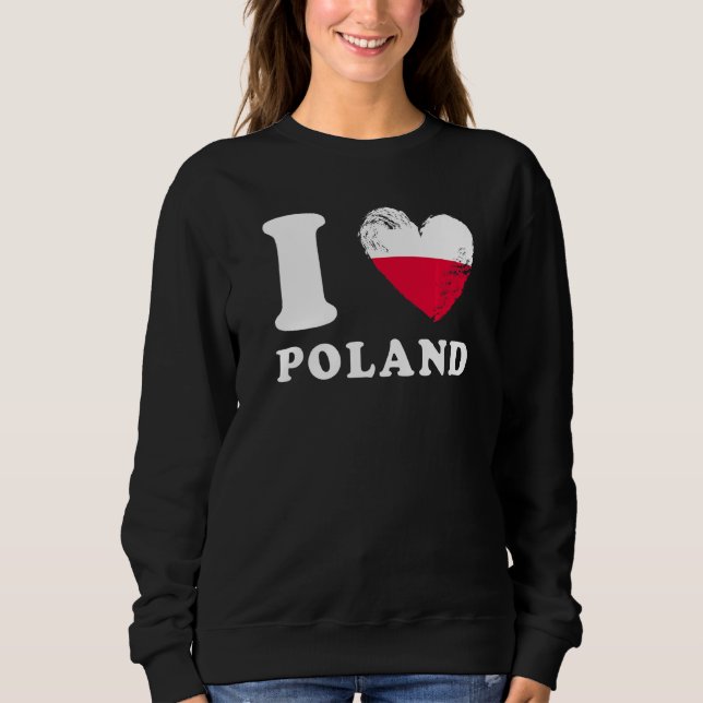 Sweatshirt I Love Pologne Coeur Drapeau Pologne (Devant)