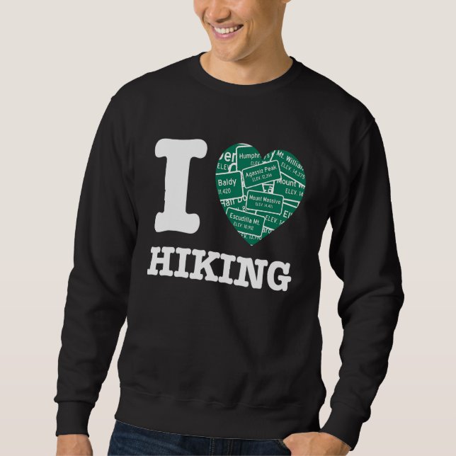 Sweatshirt I Love Randonnée Summit Elevation Signes (Devant)