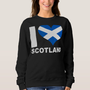 Sweatshirt I Love Scotland Heart Flag Scotland 1