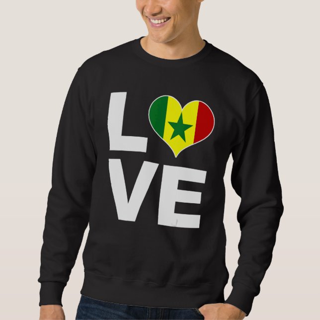 Sweatshirt I Love Sénégal Heart Flag Sénégal (Devant)