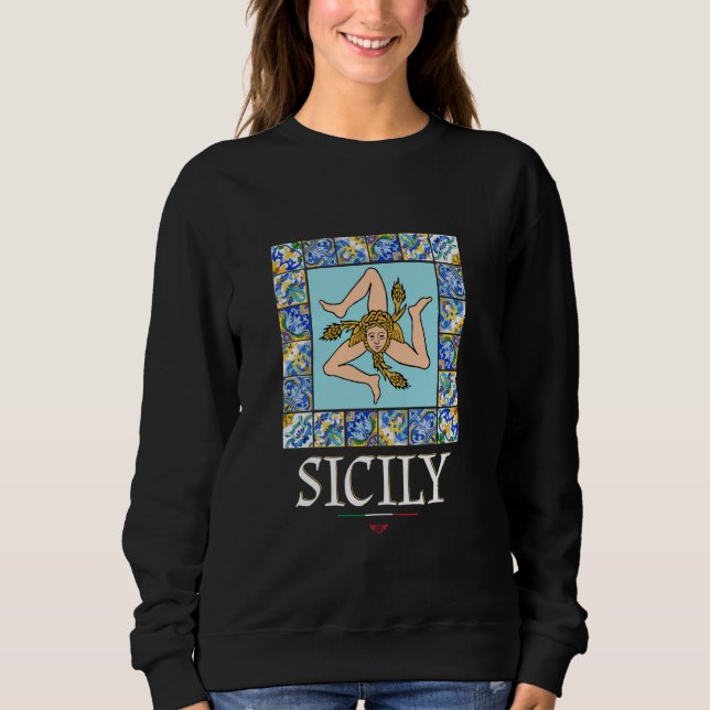 Sweatshirt I Love Sicily, Sicile Italie Illustration D (Devant)