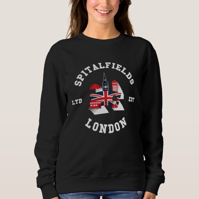 Sweatshirt I Love SPITALFIELDS London City Flag Badge (Devant)