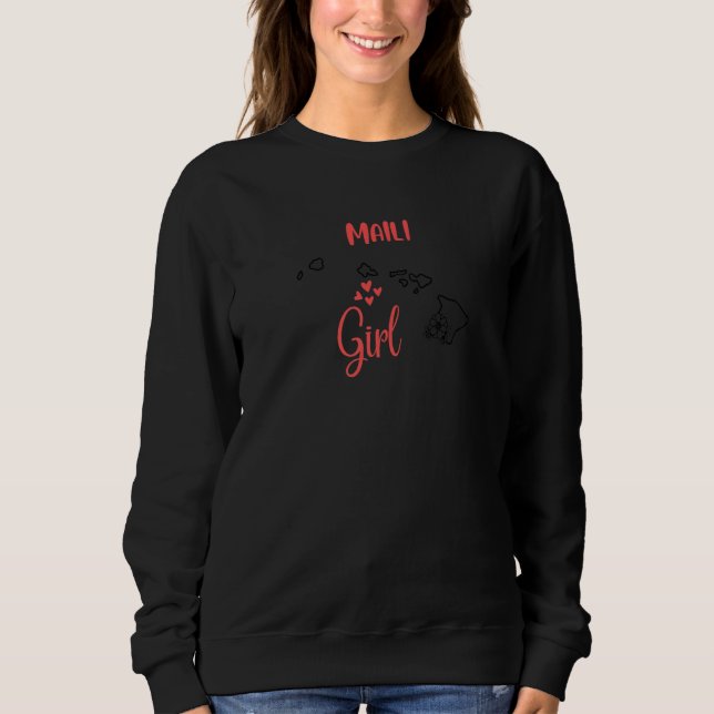 Sweatshirt I Love State Of Hawaii Flower Outline Maili City G (Devant)
