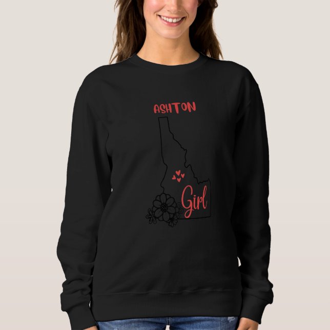 Sweatshirt I Love State Of Idaho Flower Outline Ashton City G (Devant)